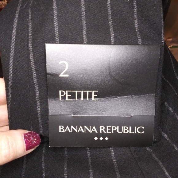 Banana Republic Aria Black Flannel Pin Stripe Blazer - Picture 3 of 14